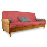 Sofá Cama Paris Sarja Madeira Nobre Natural - Goiaba - 1