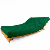 Sofá Cama Casal Futon Tokio Verde Bandeira Madeira Maciça Mel - 3