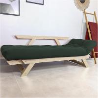 Sofá Japão Futon Verde Militar Em Madeira Maciça - 2