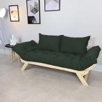 Sofá Japão Futon Verde Militar Em Madeira Maciça