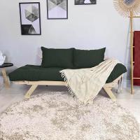 Sofá Japão Futon Verde Militar Em Madeira Maciça - 6