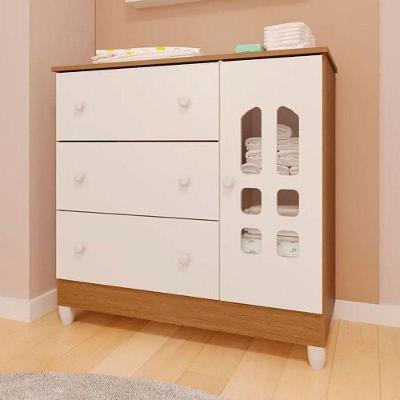 Cômoda Infantil Ambiente New Selena Com Porta Branco Bétula – Carolina