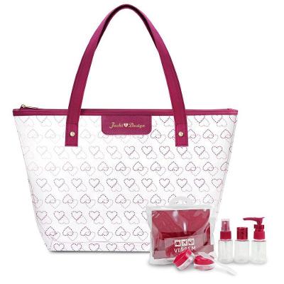 Kit De Bolsa Transparente E Frascos De Viagem De 7 Peças Vinho