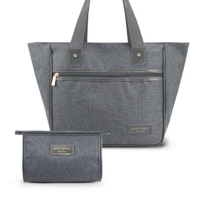 Kit De Necessaire E Bolsa Joy - Jacki Design Cinza Escuro