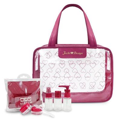 Kit De Bolsa Transparente E Frascos De Viagem De 7 Peças Vinho