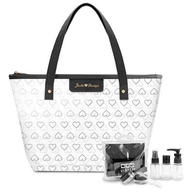 Kit De Bolsa Transparente E Frascos De Viagem De 7 Peças Preto