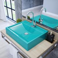 Kit Cuba Rt49 C/válvula Click 1''b (2,6cm) + Sifão Cromado + Flexível Azul Turquesa Azul Turquesa - 7