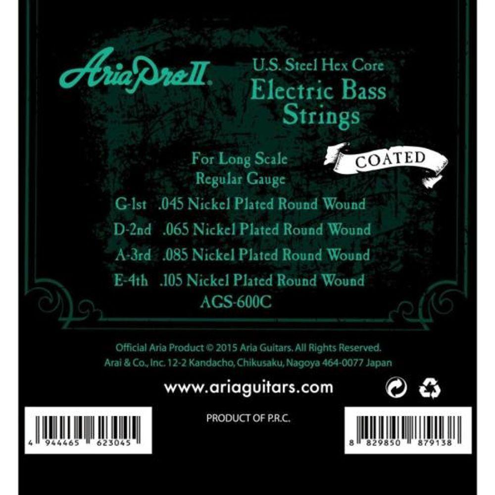 Encordoamento Para Baixo 4 Cordas Coated .045 Ags600c Aria Pro Ii [f002] - 2