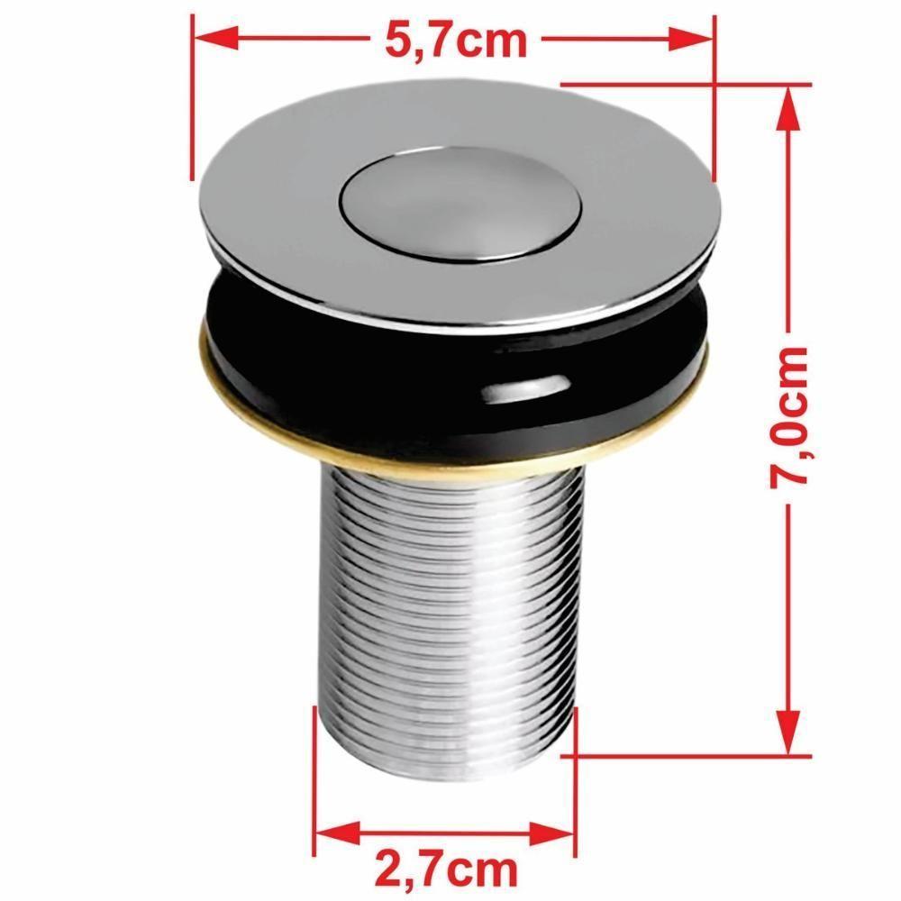 Kit Cuba Rt49 C/válvula Click 1''b (2,6cm) + Sifão Cromado + Flexível Bege Bege - 6