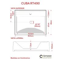 Kit Cuba Rt49 C/válvula Click 1''b (2,6cm) + Sifão Cromado + Flexível Bege Bege - 5