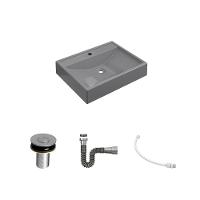 Kit Cuba Rt49 C/válvula Click 1''b (2,6cm) + Sifão Cromado + Flexível Cinza Cinza - 2