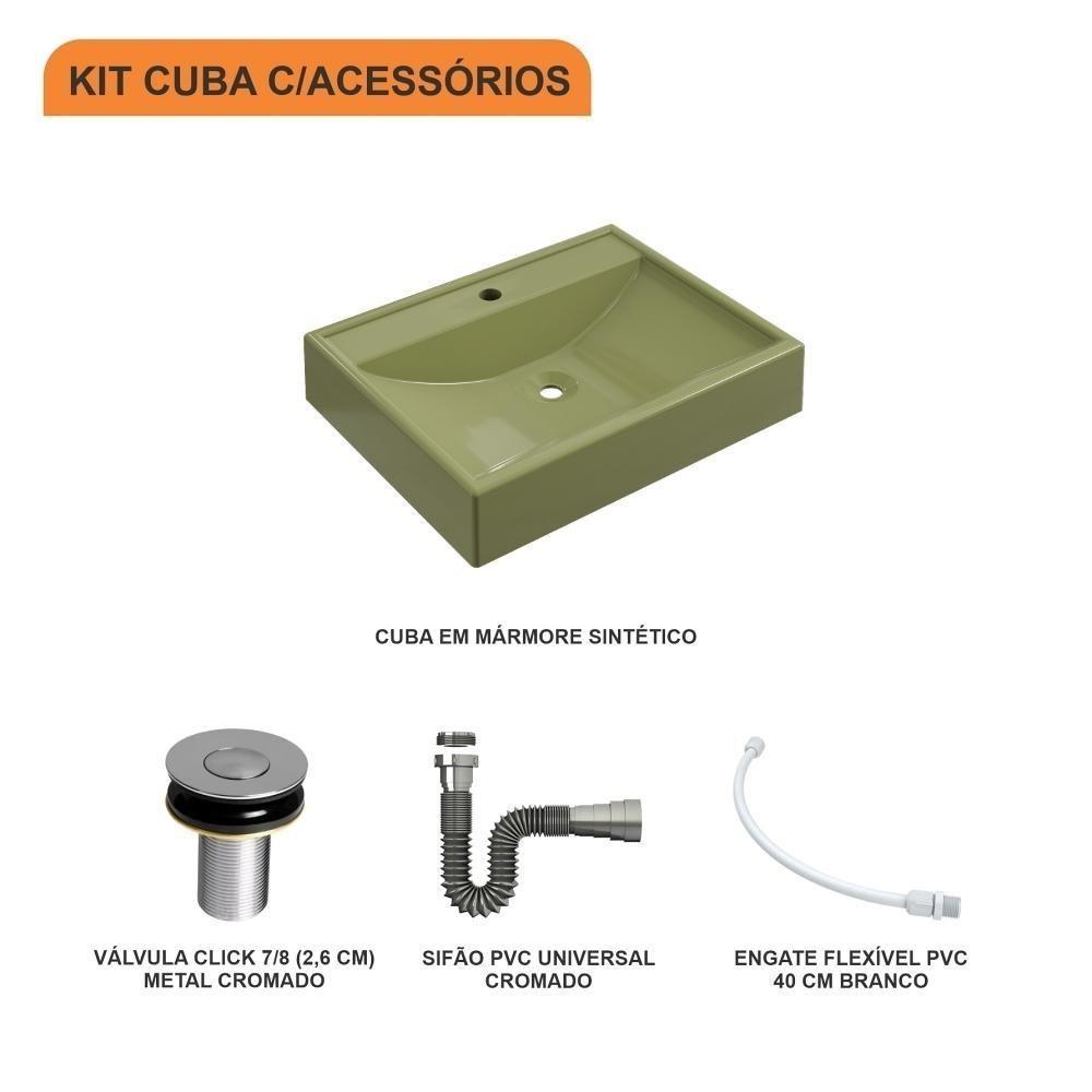 Kit Cuba Rt49 C/válvula Click 1''b (2,6cm) + Sifão Cromado + Flexível Verde Acqua Verde Acqua - 7