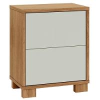 Mesa De Cabeceira 2 Gavetas 54cm Click D03 Freijó Off White - Lyam Decor - 1