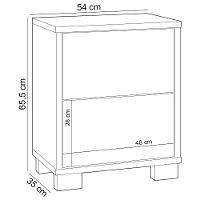 Mesa De Cabeceira 2 Gavetas 54cm Click D03 Freijó Off White - Lyam Decor