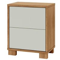 Mesa De Cabeceira 2 Gavetas 54cm Click D03 Freijó Off White - Lyam Decor - 5