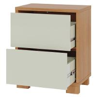 Mesa De Cabeceira 2 Gavetas 54cm Click D03 Freijó Off White - Lyam Decor - 6