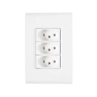 Conjunto 3 Tomadas 3p 10a Branca - Linha Liz Tramontina - 1