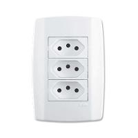 Conjunto 3 Tomadas 3p 10a Linha Slim Ilumi - Kit Elétrico Residencial - 1