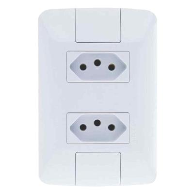 Conjunto 2 Tomadas 10a - Placa Modular Branca - Tramontina