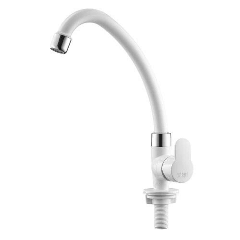 Torneira Tivoli Bica Móvel Mesa Branca/cromada - Abs De Alta Qualidade - 1