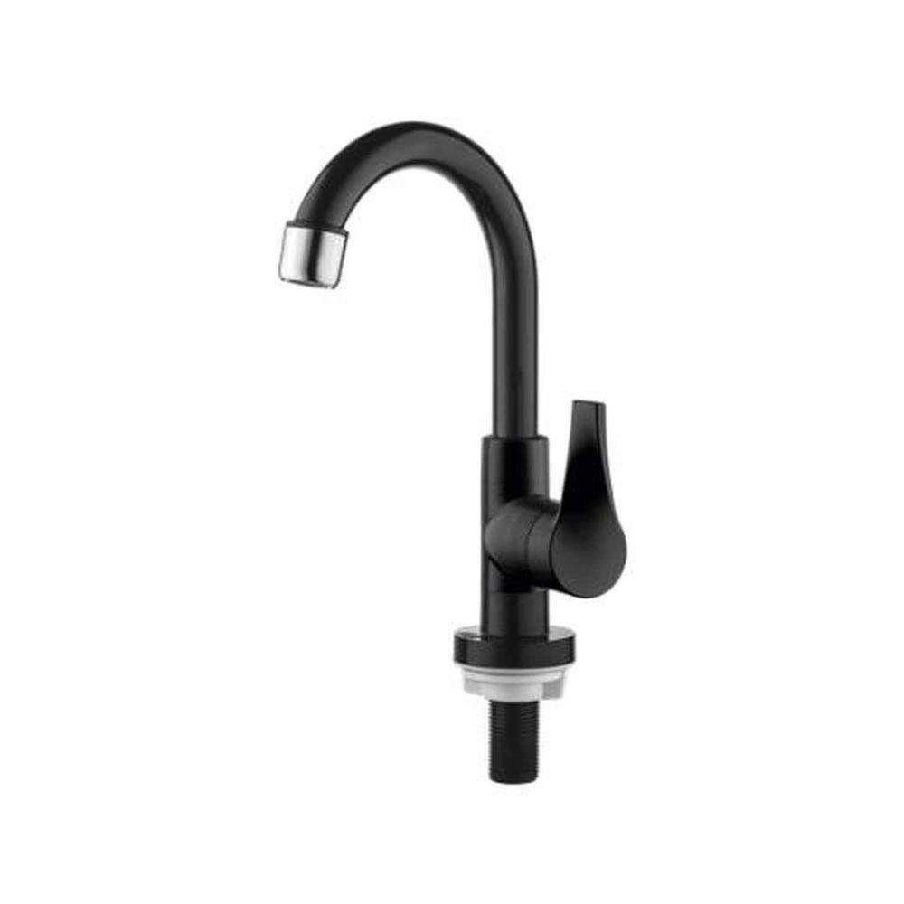 Torneira Lavatório Bica Alta Preta Twist - Abs Cromada - Vedante Cerâmica - 1