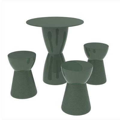 Conjunto Fit Com Mesa + 03 Banquetas Sili I'M In Verde Alecrim Grifit
