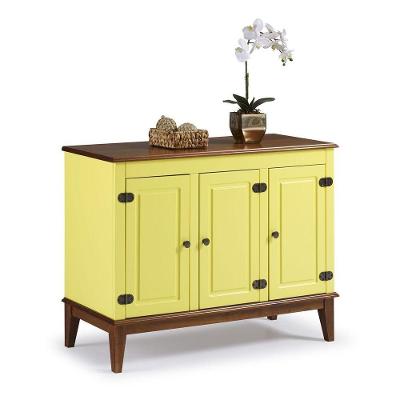 Balcão De Madeira Maciça 3 Portas Amarelo Lemon