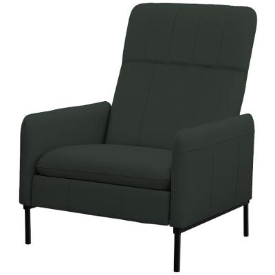 Poltrona Decorativa Fixa Retrátil Reclinável Lutor L06 Couro Verde Escuro - Lyam Decor