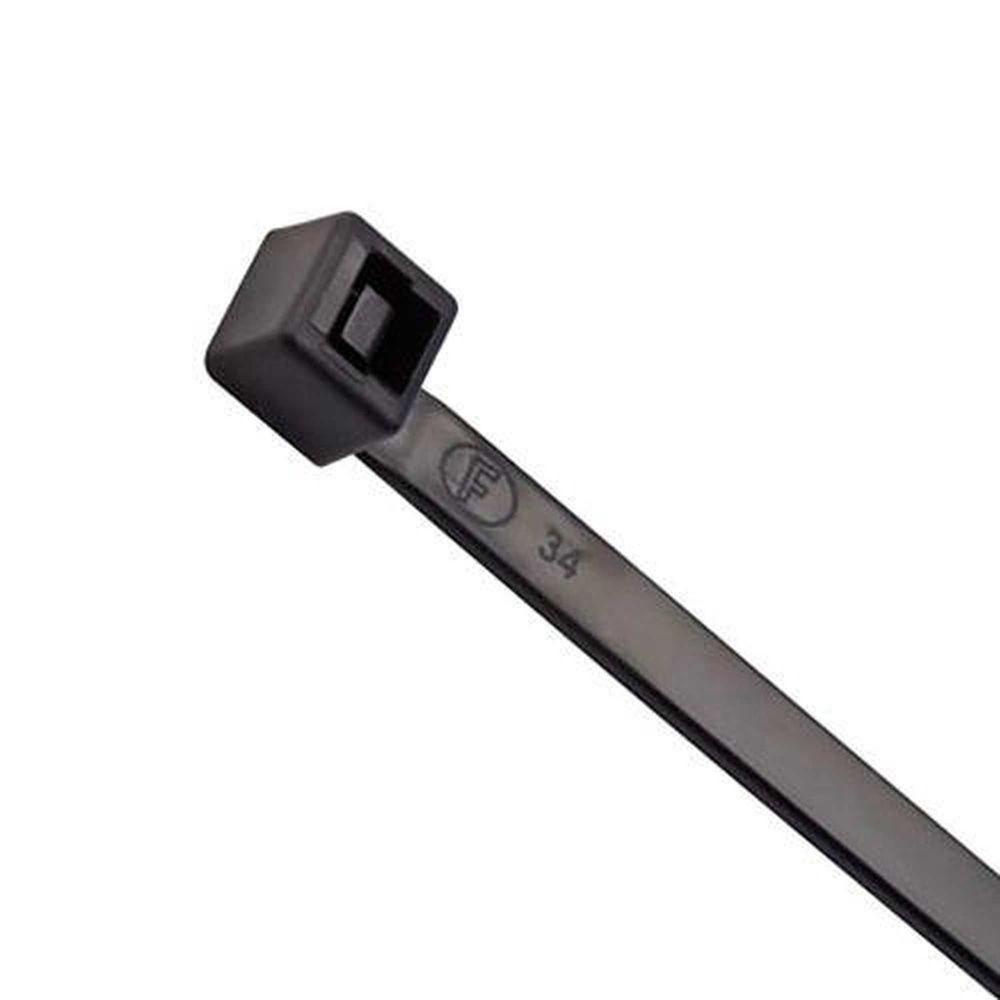 Abraçadeira Cinta 3,7 X 202mm Preta Uv - Kit Com 100 Unidades - Resistente Ao Sol E Intempéries - 1