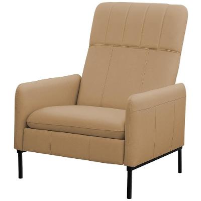 Poltrona Decorativa Fixa Retrátil Reclinável Lutor L06 Couro Marrom Claro - Lyam Decor