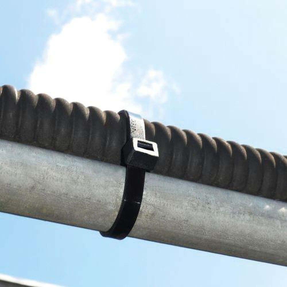 Abraçadeira Cinta 2,5 X 150mm Preta Uv - Kit Com 100 Unidades - Resistente Ao Sol E Intempéries - 2