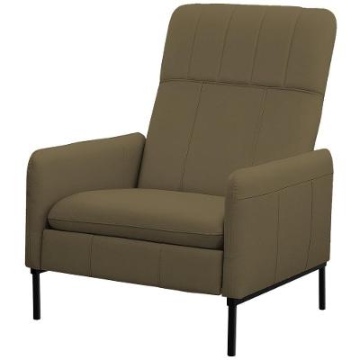 Poltrona Decorativa Fixa Retrátil Reclinável Lutor L06 Couro Verde Musgo - Lyam Decor