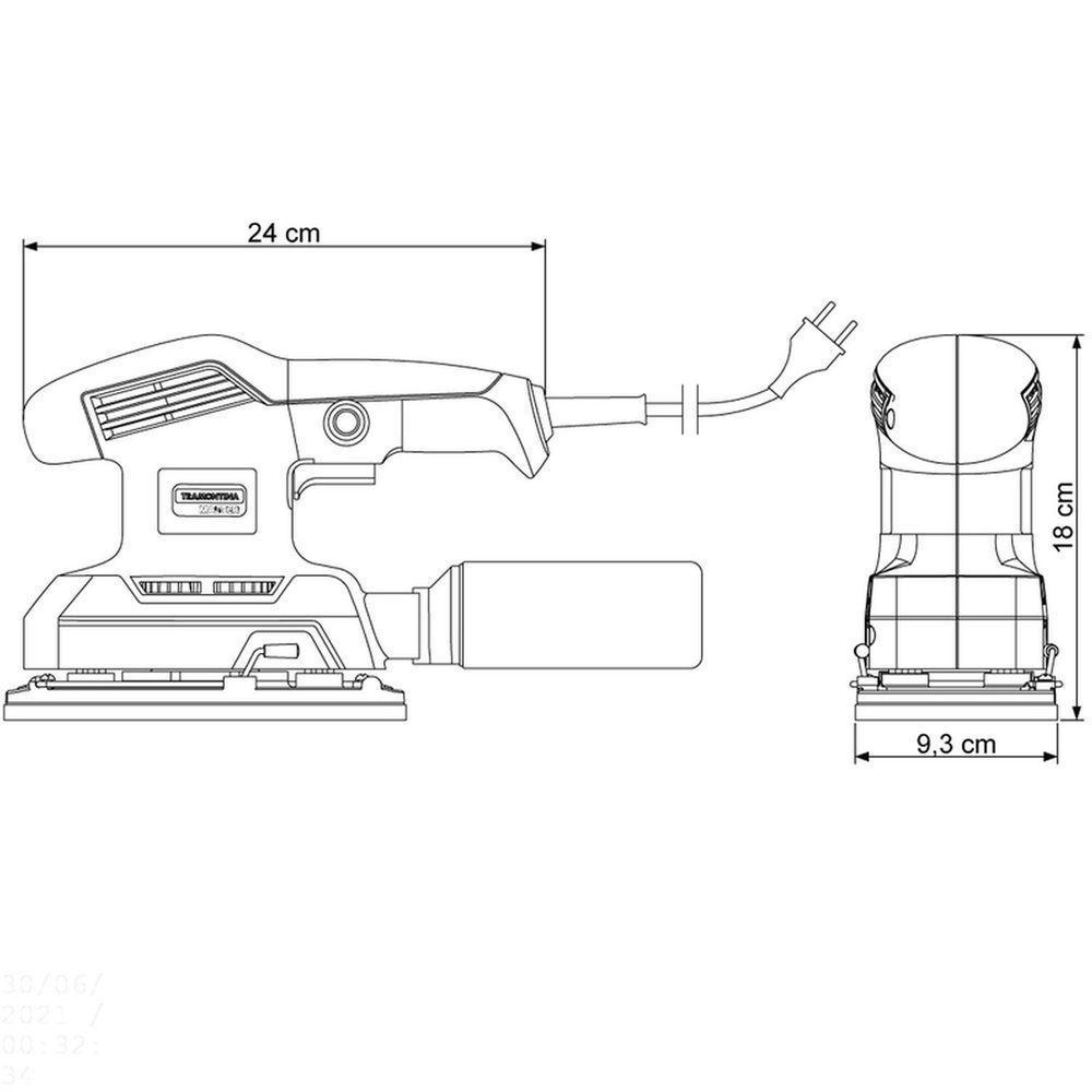 Lixadeira Orbital 240 W 127 V Tramontina Para Uso Profissional Com Sistema Coletor De Pó Tramontina - 2
