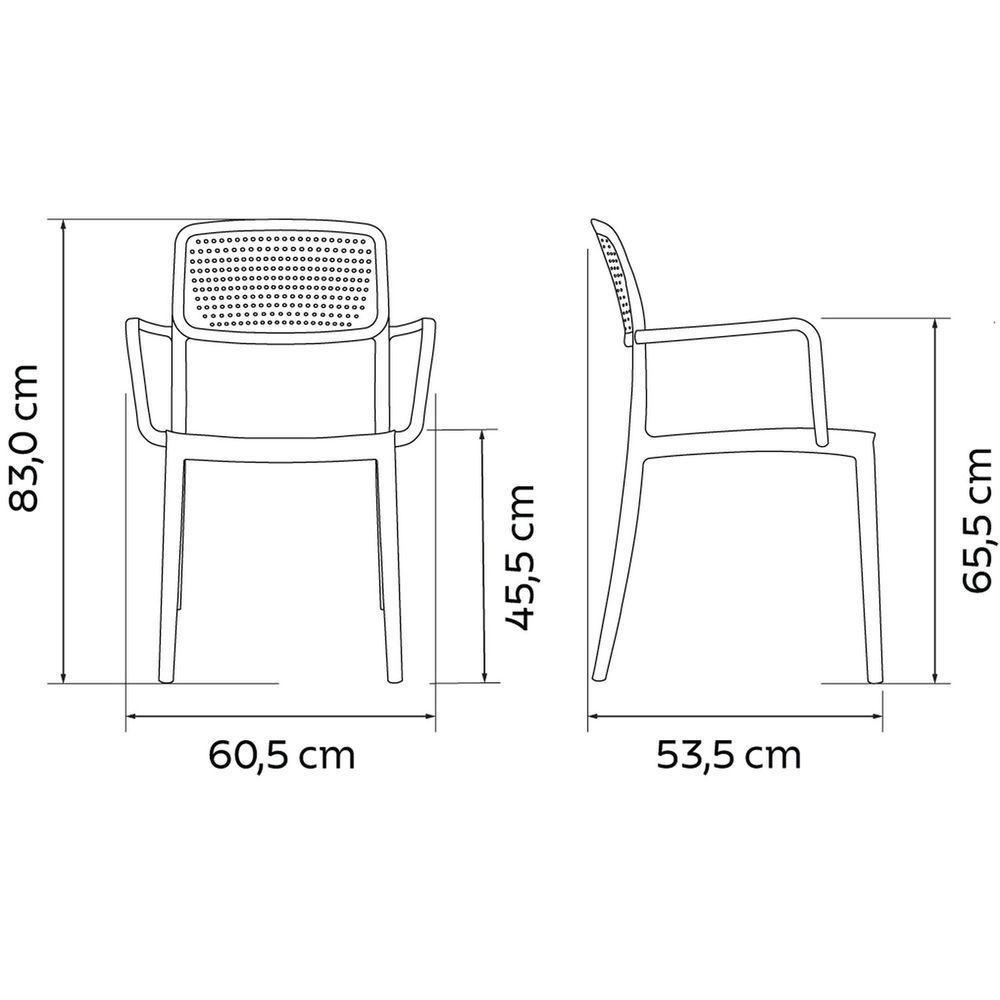 Cadeira Tramontina Serena Em Polipropileno Camurça Com Braços Tramontina - 2