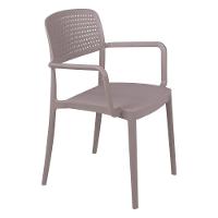 Cadeira Tramontina Serena Em Polipropileno Camurça Com Braços Tramontina - 1