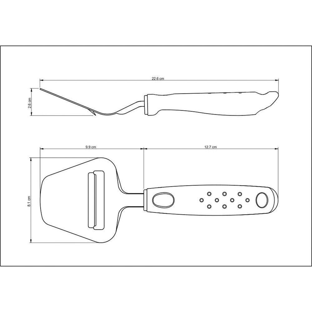 Plaina Para Queijo Tramontina Utilitá Em Aço Inox Com Cabo De Polipropileno Vermelho Tramontina - 2