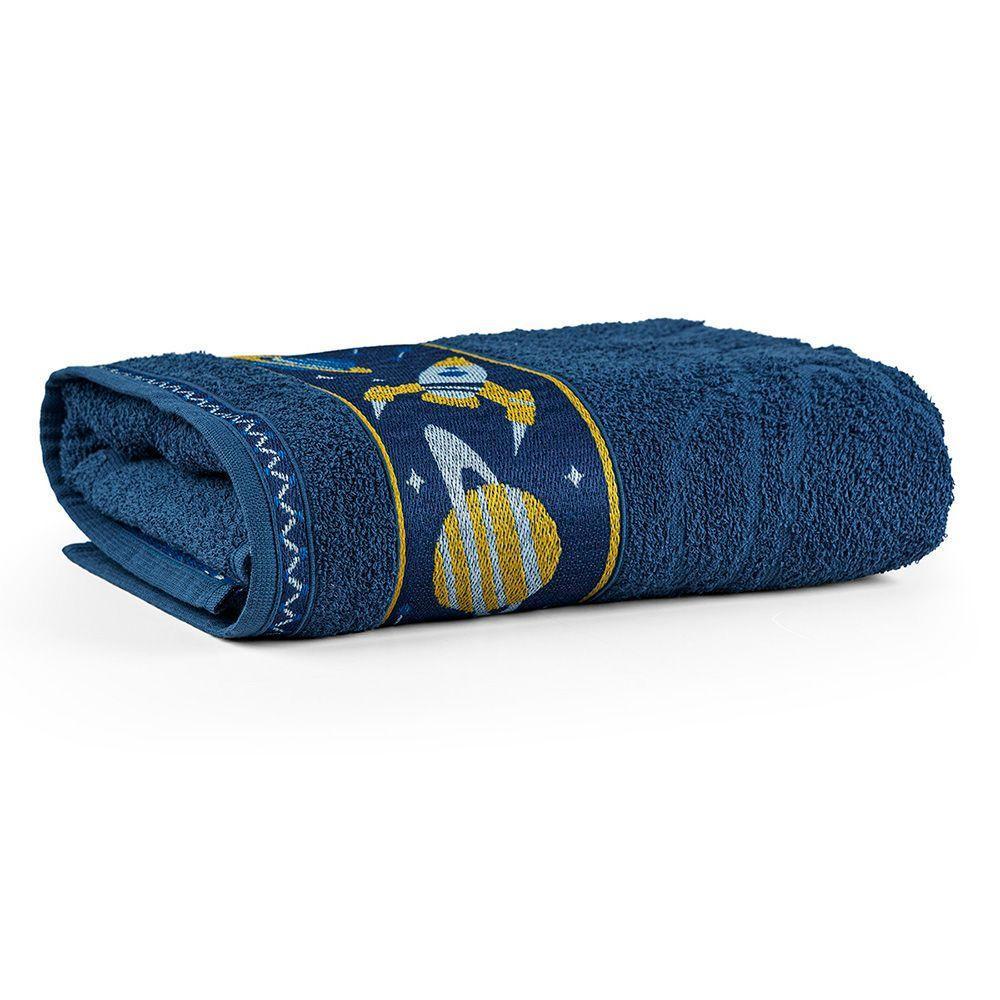 Toalha De Banho Infantil Pitico 1,15m X 75cm 100% Algodão Macio - Galáxia Azul - 2