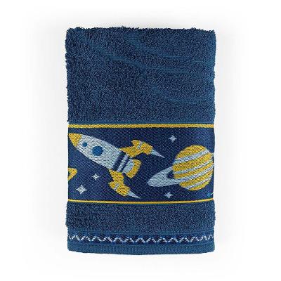 Toalha De Banho Infantil Pitico 1,15m X 75cm 100% Algodão Macio - Galáxia Azul