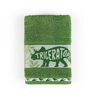 Toalha De Banho Infantil Pitico 1,15m X 75cm 100% Algodão Macio - Dinossauro Verde