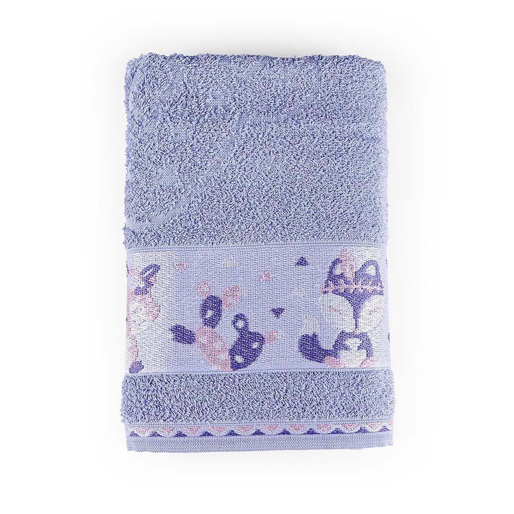 Toalha De Banho Infantil Pitico 1,15m X 75cm 100% Algodão Macio - Foxy Lilás - 1
