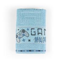 Toalha De Banho Infantil Pitico 1,15m X 75cm 100% Algodão Macio - Game Azul - 1