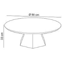 Mesa De Centro Para Sala De Estar Redonda 90cm Seul D03 Off White Freijó - Lyam Decor