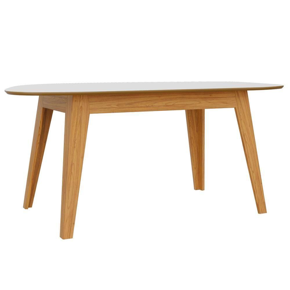 Mesa De Jantar 6 Lugares Orgânica 180cm Ohana D03 Off White Freijó - Lyam Decor - 1