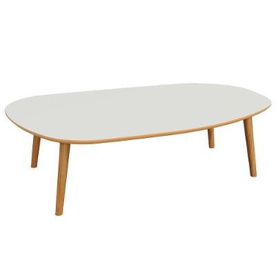 Mesa De Centro Para Sala De Estar Orgânica 90cm Cindy D03 Off White Freijó - Lyam Decor