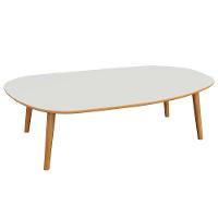 Mesa De Centro Para Sala De Estar Orgânica 90cm Cindy D03 Off White Freijó - Lyam Decor - 1