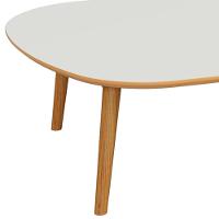 Mesa De Centro Para Sala De Estar Orgânica 90cm Cindy D03 Off White Freijó - Lyam Decor - 6