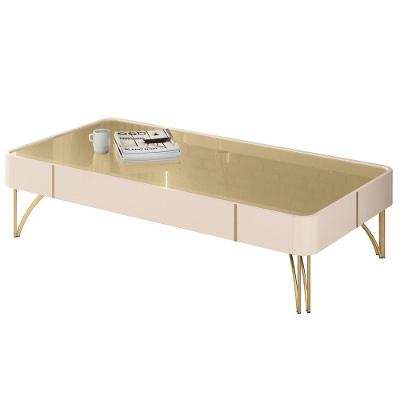 Mesa De Centro Decorativa Sala De Estar Harmony B01 Off White Champagne - Lyam Decor
