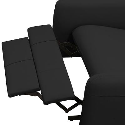 Kit 2 Poltronas Decorativa Giratória Retrátil Reclinável Lutor L06 Couro Preto - Lyam Decor