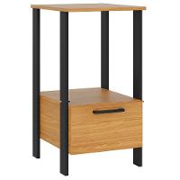 Mesa Auxiliar Para Escritório 01 Gaveta Industrial Batel D03 Freijó Preto Fosco - Lyam Decor - 1