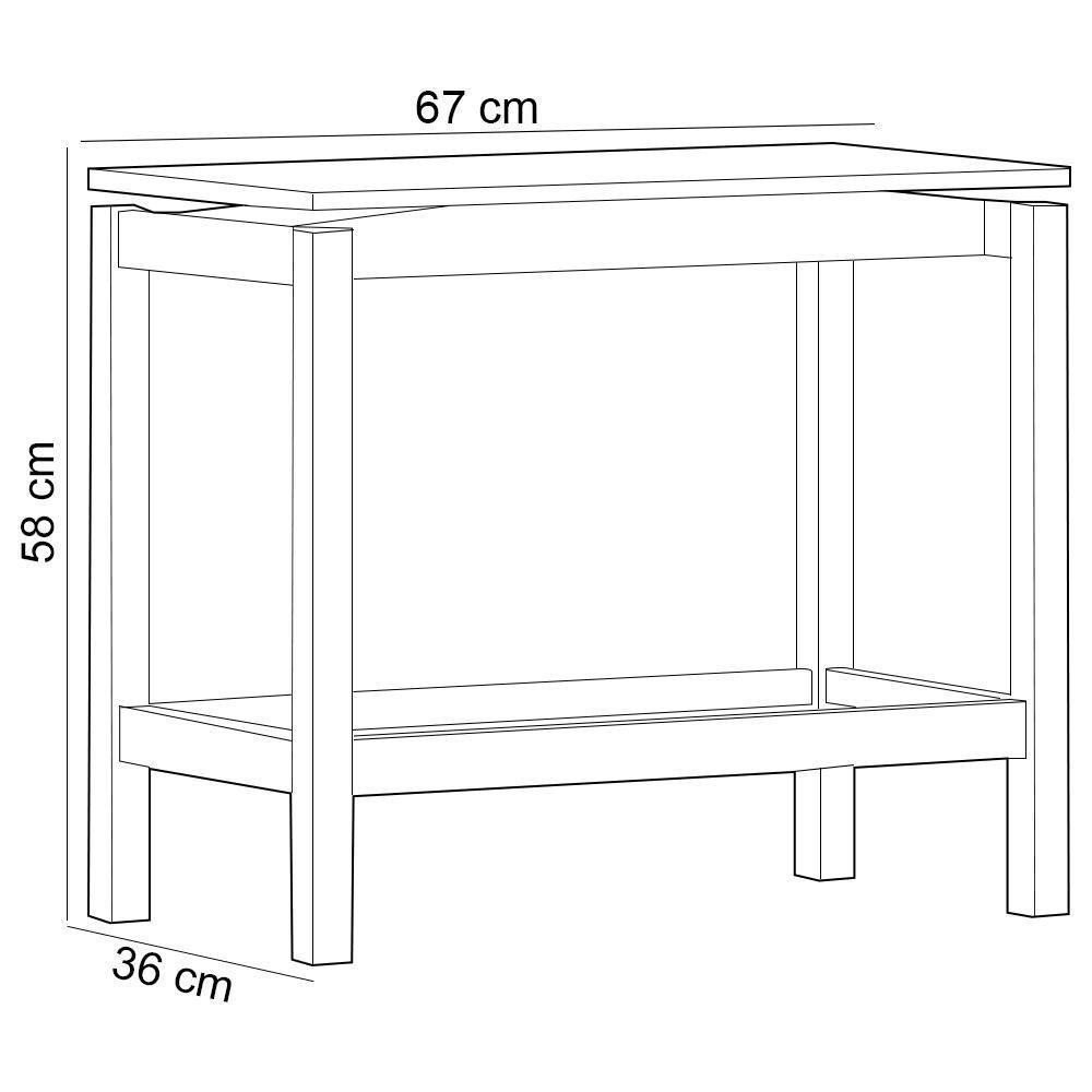 Mesa Lateral Para Sala De Estar Retangular Esdras F06 Oak Ferrolack - Lyam Decor - 2
